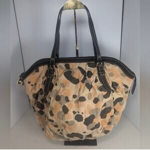 Moschino Cheap & Chic Vintage Leopard Pattern Canvas Handbag Satchel Y2K
